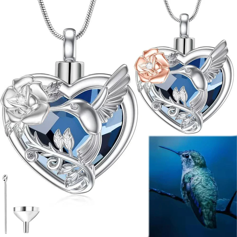 Hummingbird Heart Urn Necklace