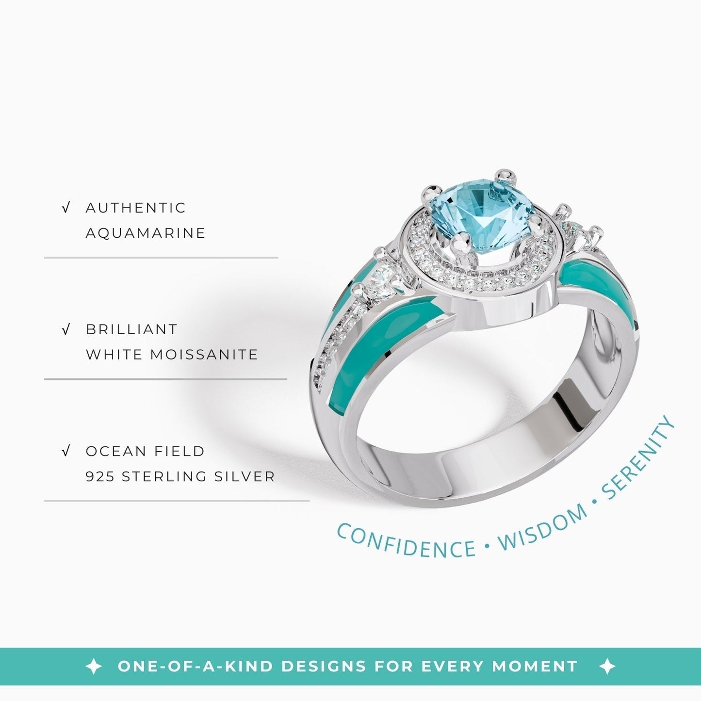 Brave Belt Ring - Aquamarine