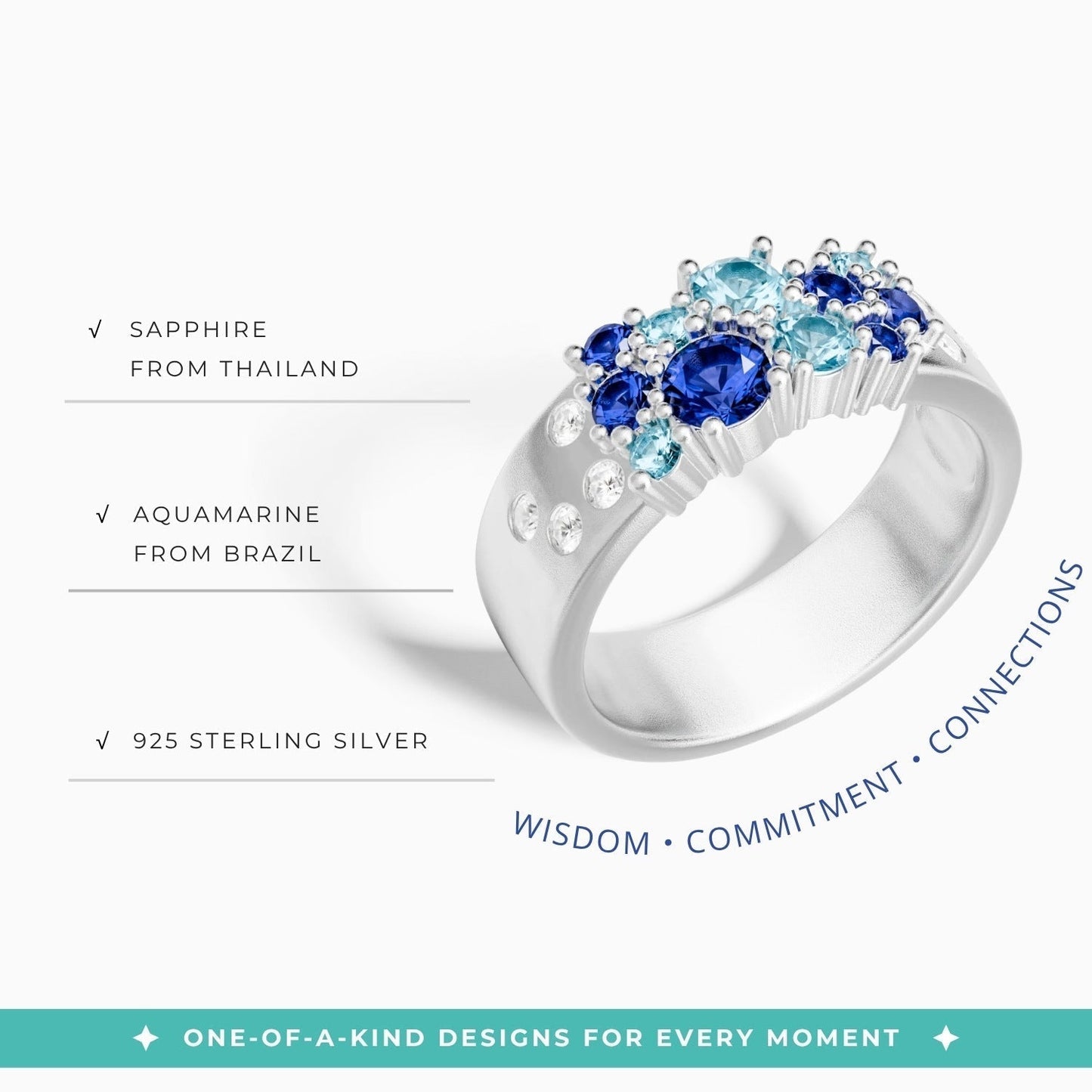 Reef Reverie Ring - Sapphire & Aquamarine