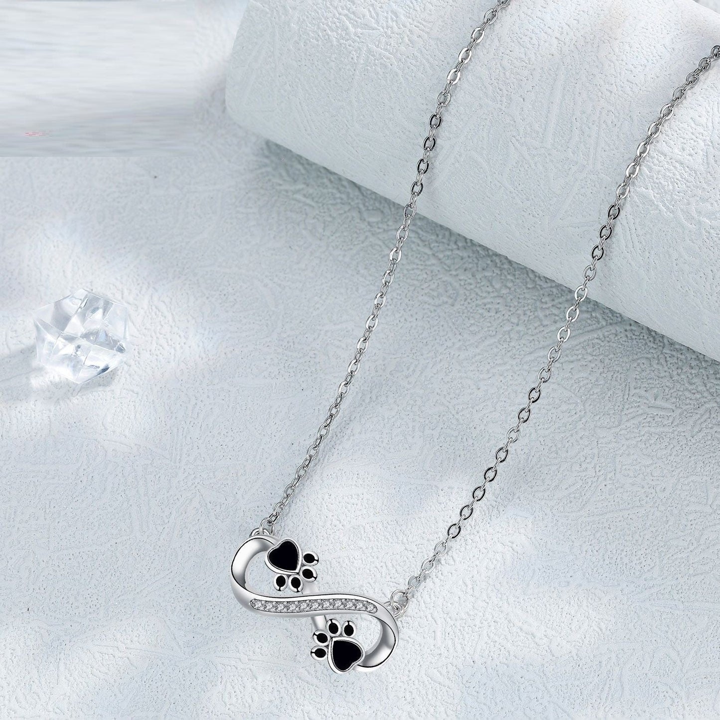 Infinite Love Paw Chain with Zirconia