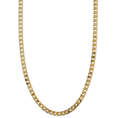 Flat Link Curb Chain Necklace | White Gold