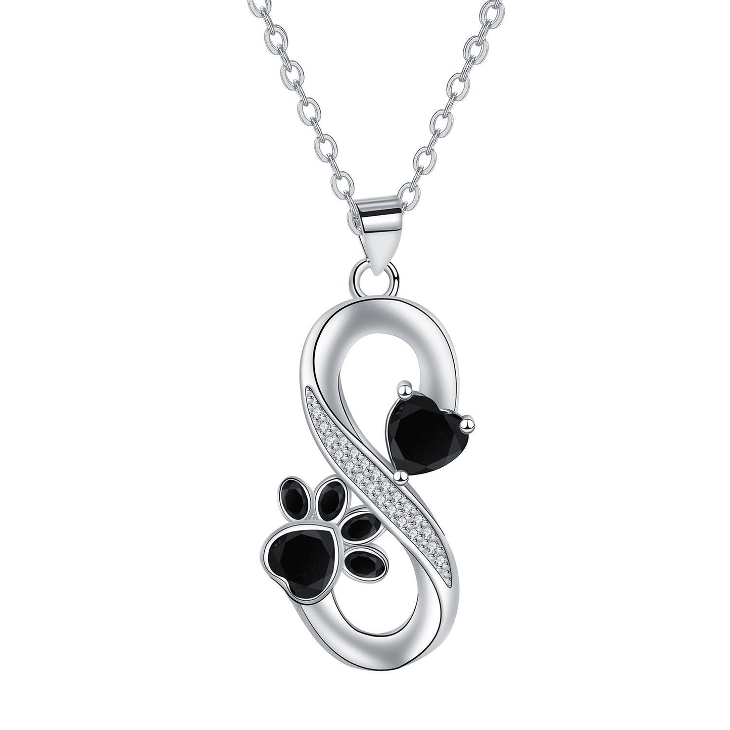 Infinite Love Heart & Paw Necklace