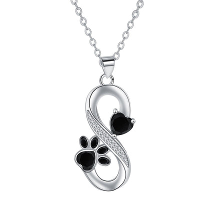 Infinite Love Heart & Paw Necklace