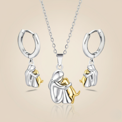 Hug Pendant Necklace with Bonus Earrings, Limited Time Offer