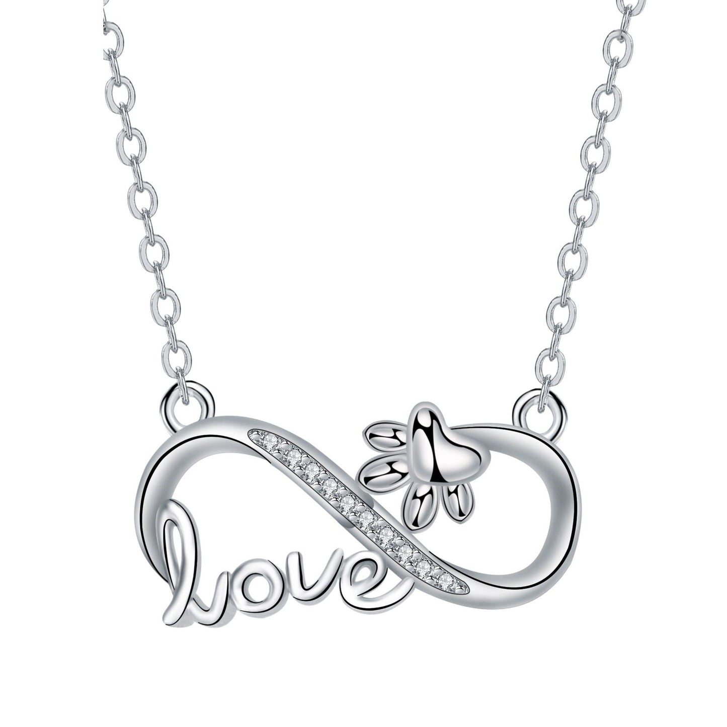 Forever Connected - Paw Infinity Necklace Silver