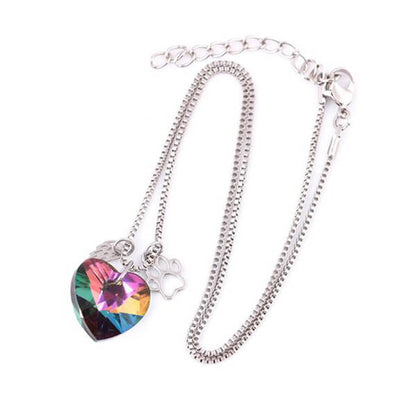 Rainbow Heart Memorial Necklace