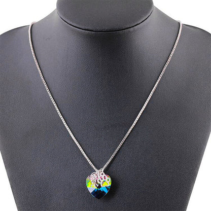 Rainbow Heart Memorial Necklace