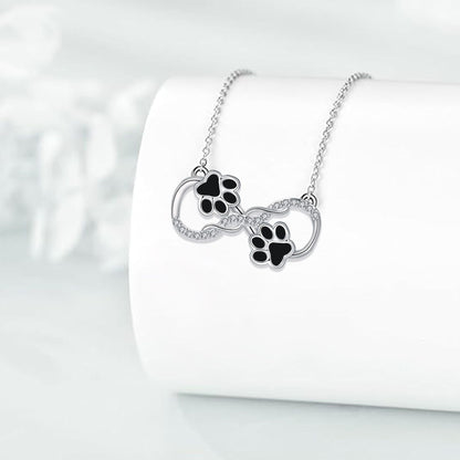 Infinite Love - Dog Paw Necklace with Zirconia