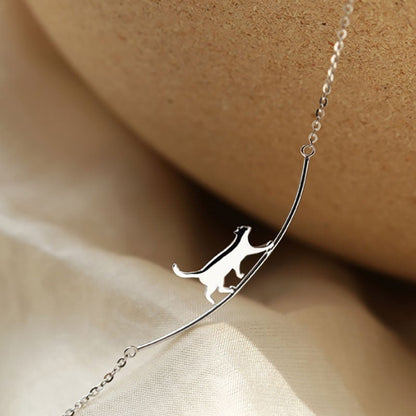 Climbing Cat – Silver Necklace
