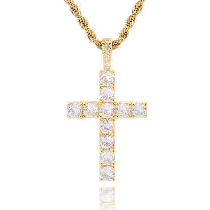 Moissanite cross necklace | White Gold