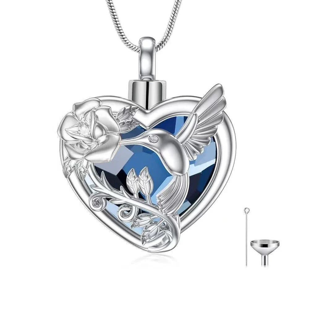 Hummingbird Heart Urn Necklace