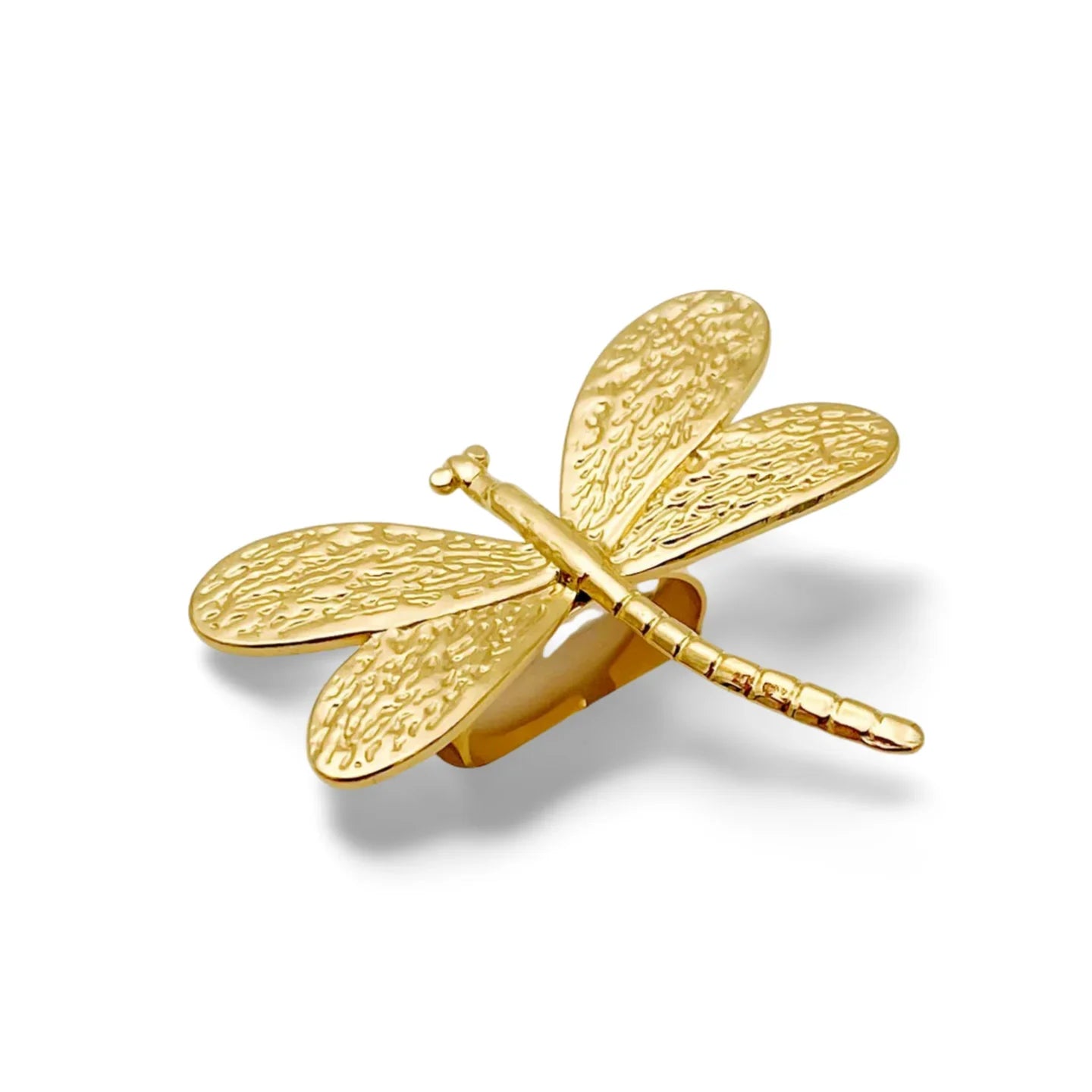 Adjustable Golden Dragonfly Ring