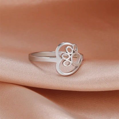 Heart Paw Ring Made of Stainless Steel for Animal Lovers