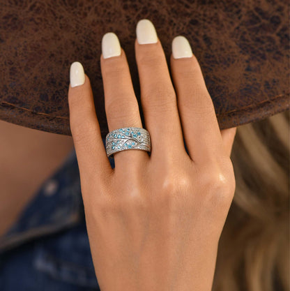 Bubblewaltz Ring - Aquamarine