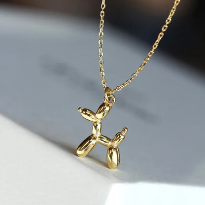 Balloon Dog Necklace – Playful Women's Necklace with Animal Pendant in Gold Look