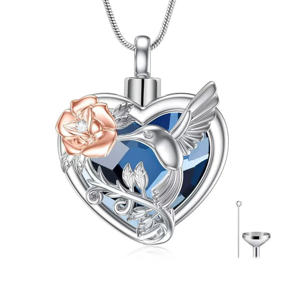 Hummingbird Heart Urn Necklace