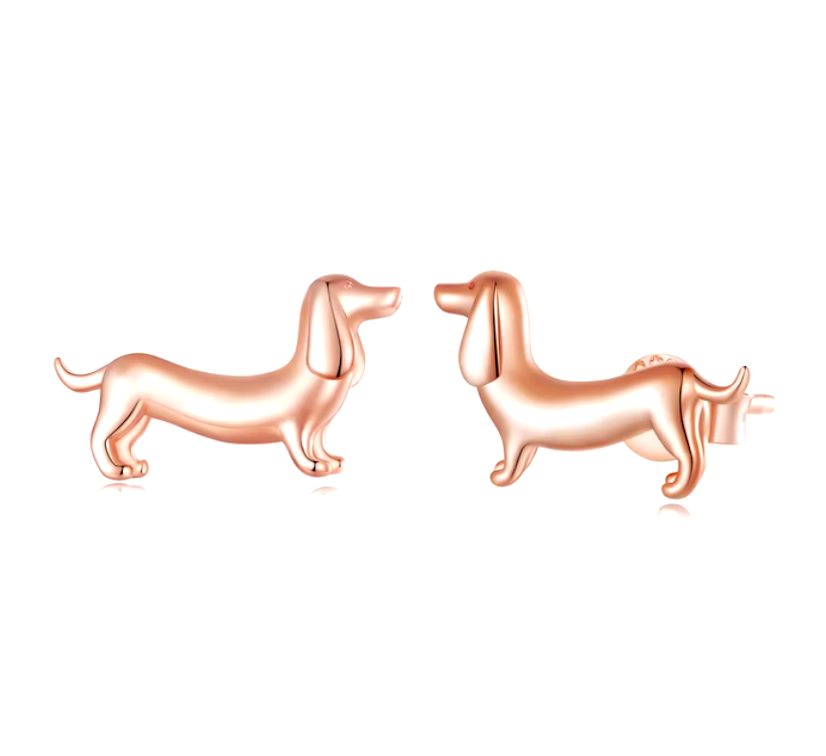 Dachshund Earrings Made of Silver