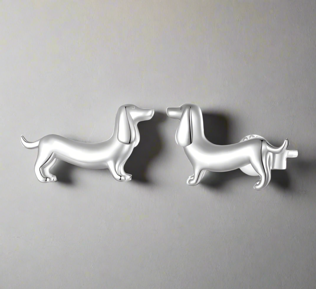 Dachshund Earrings Made of Silver
