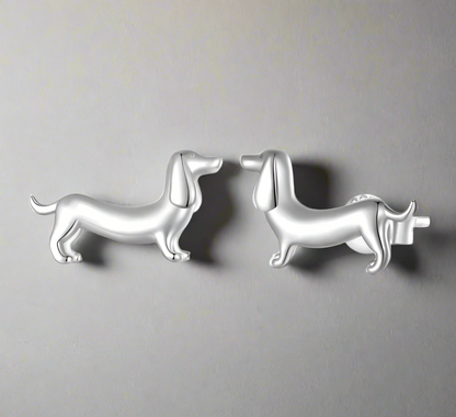 Dachshund Earrings Made of Silver