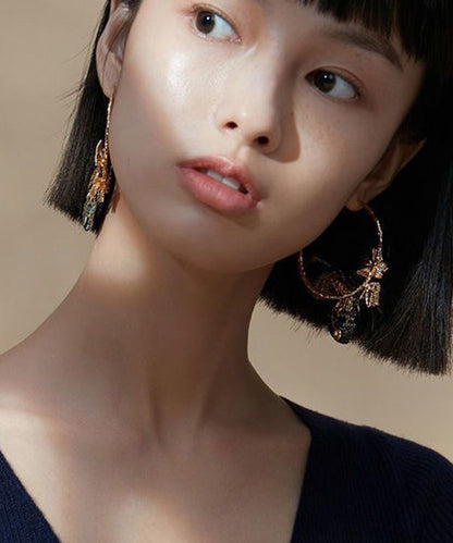 Earrings with Embroidered Butterfly Wings