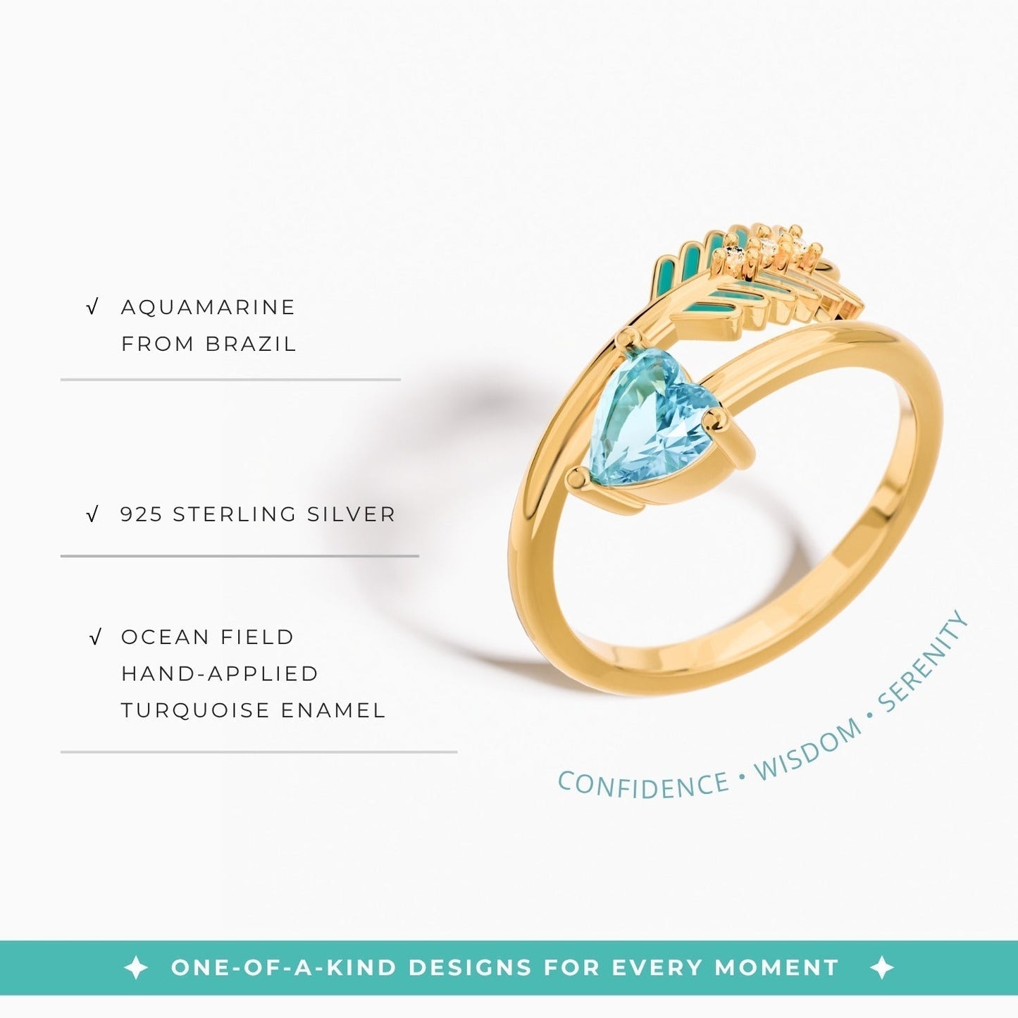Arrow's Path Ring - Aquamarine
