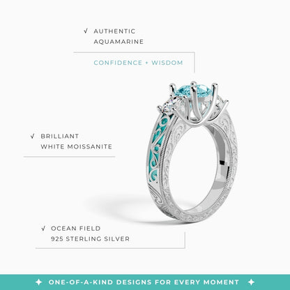 Century Romance Ring - Aquamarine