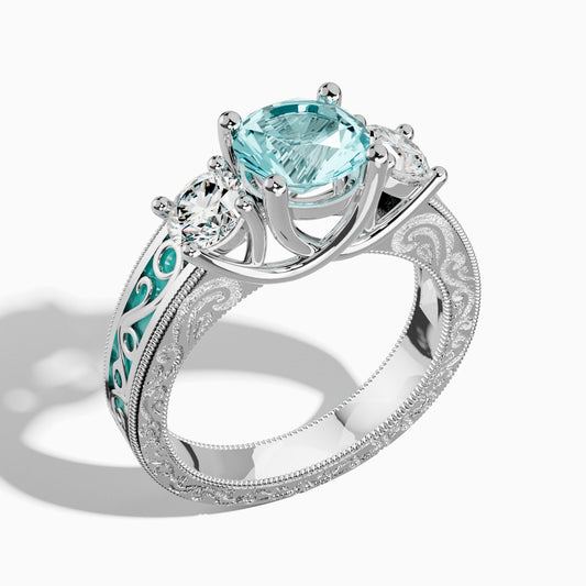 Century Romance Ring - Aquamarine
