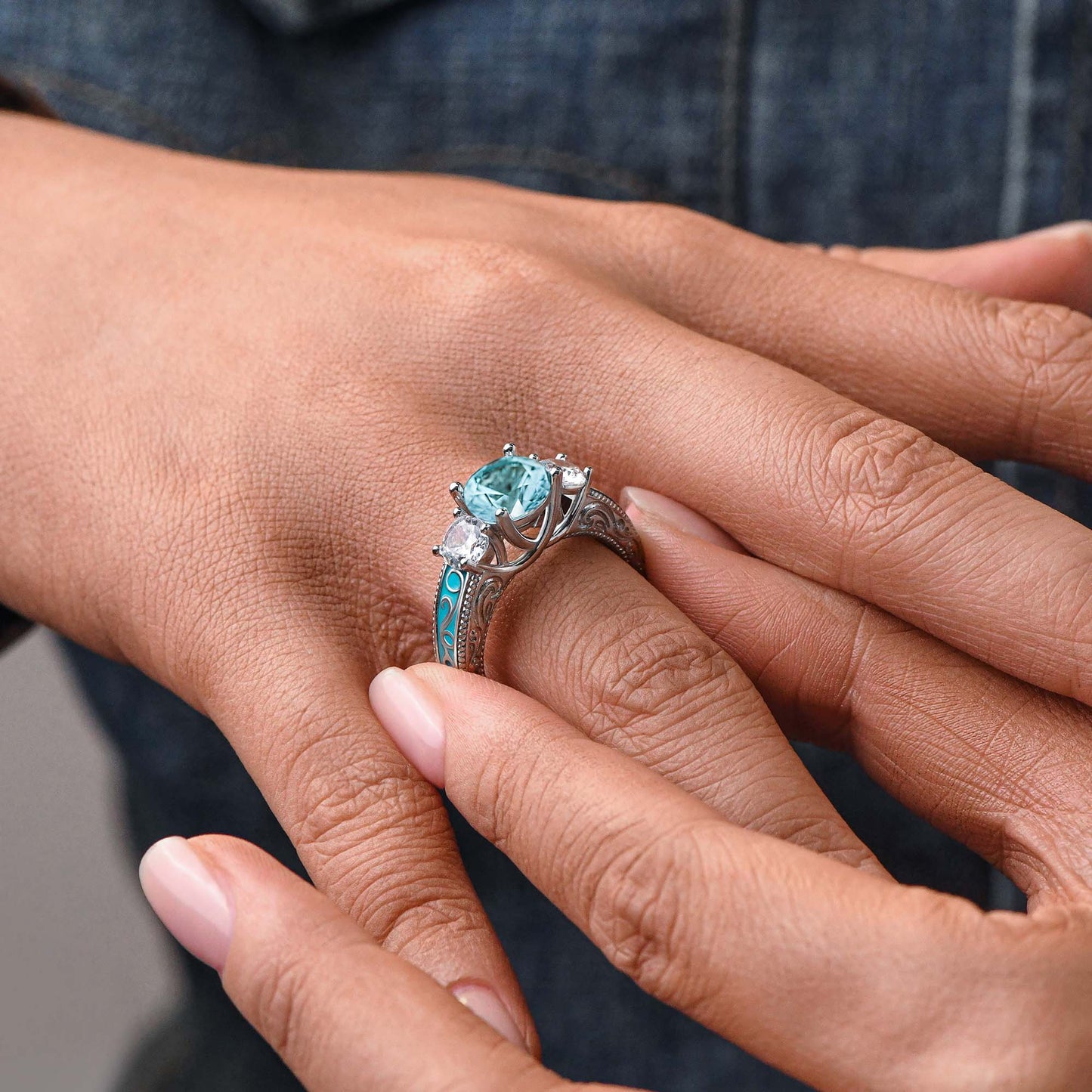 Century Romance Ring - Aquamarine