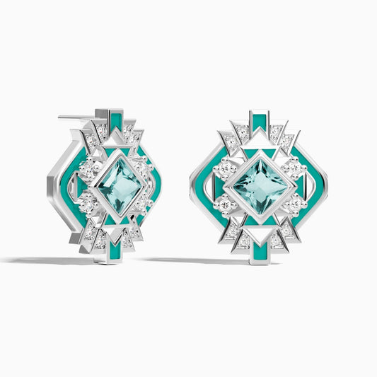 Chief's Crown Earrings - Aquamarine