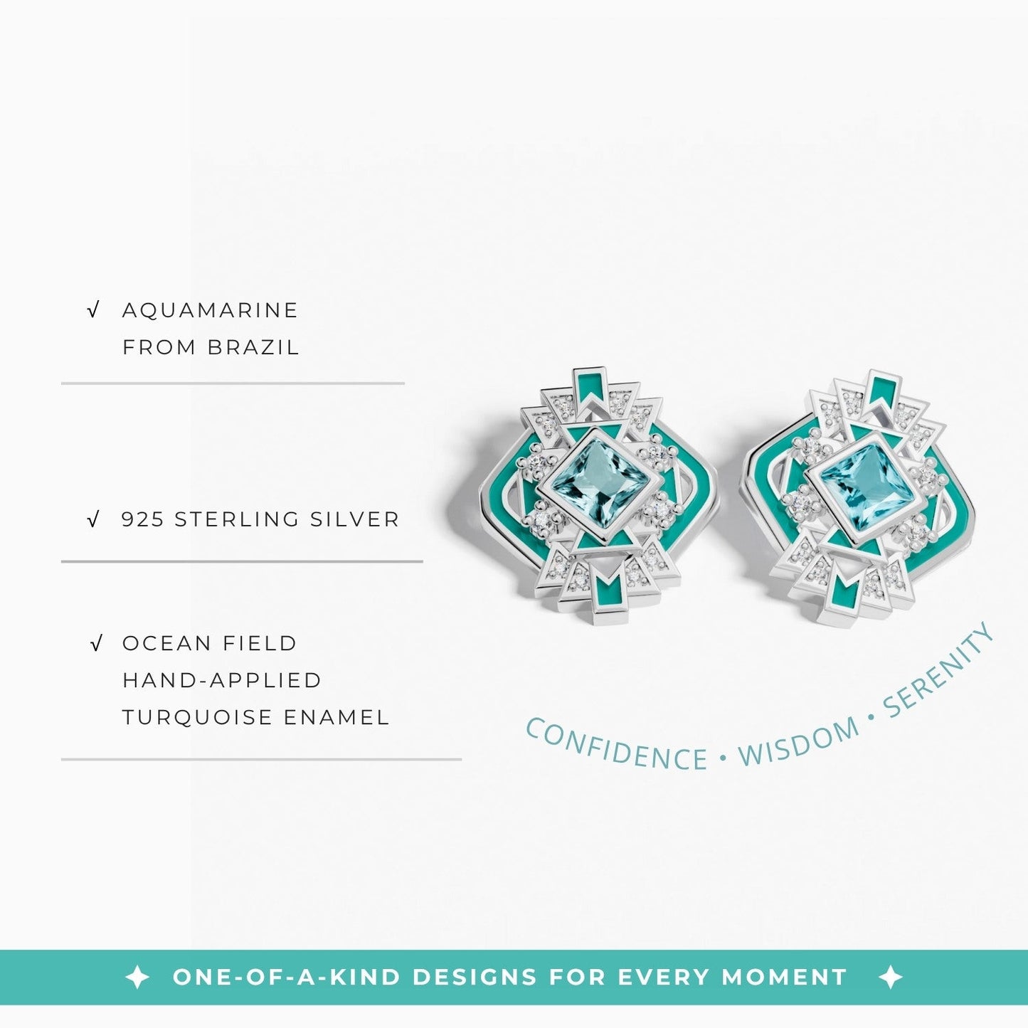 Chief's Crown Earrings - Aquamarine