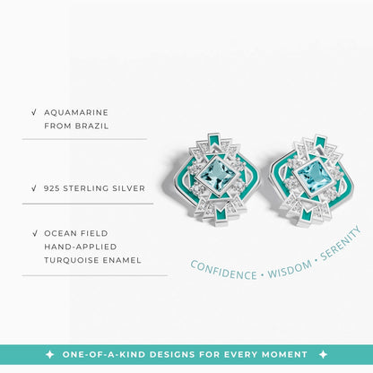 Chief's Crown Earrings - Aquamarine