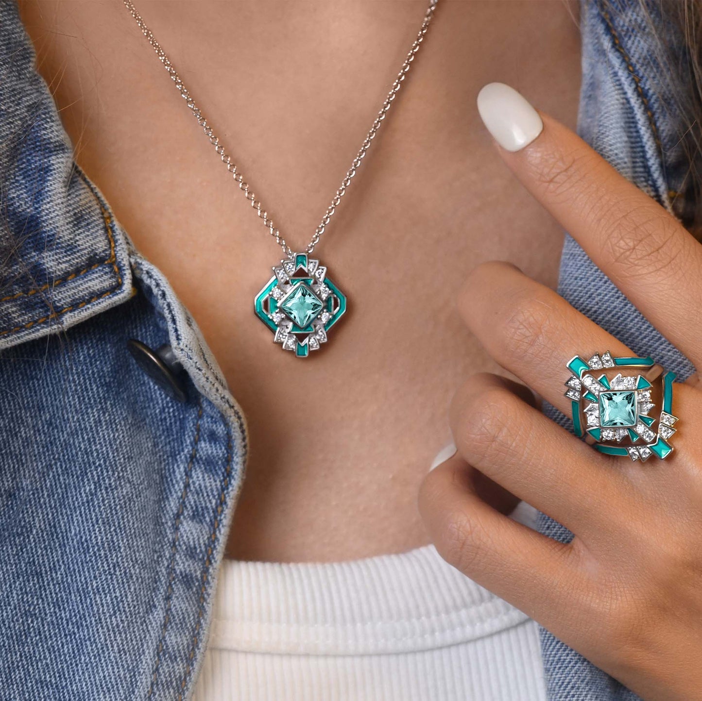 Chief's Crown Necklace - Aquamarine