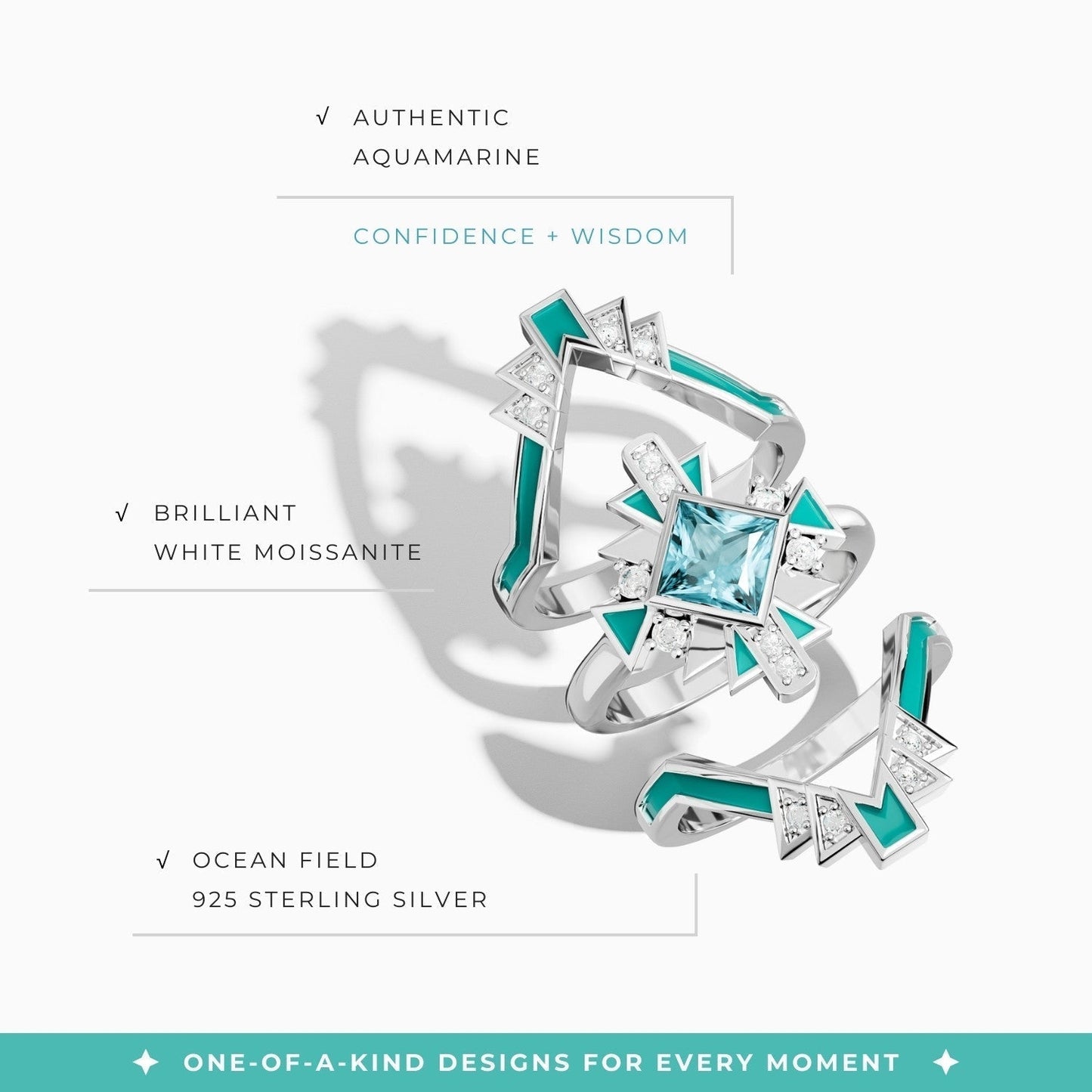 Chief's Crown Ring - Aquamarine