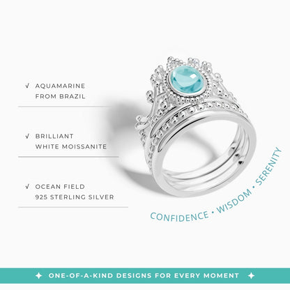 Dustland Crown Ring - Aquamarine