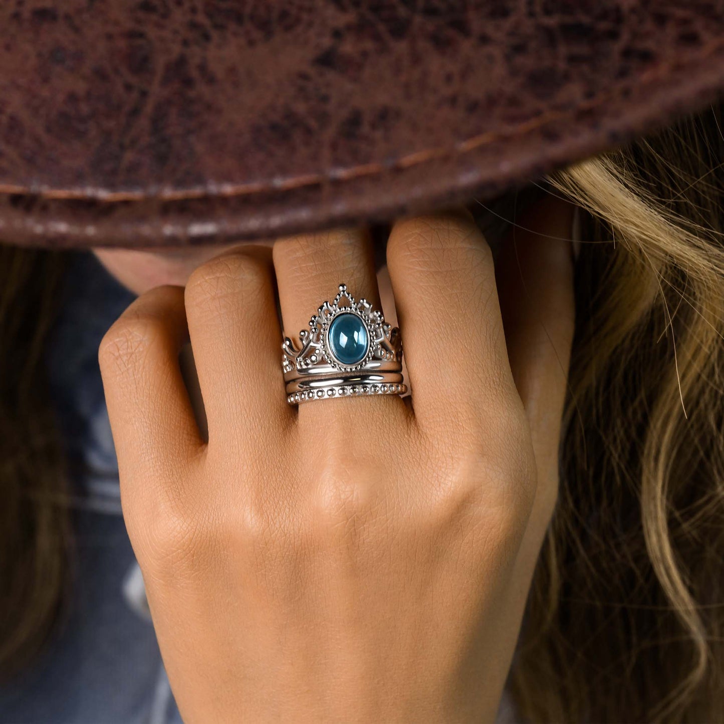 Dustland Crown Ring - Aquamarine
