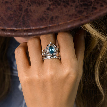 Dustland Crown Ring - Aquamarine