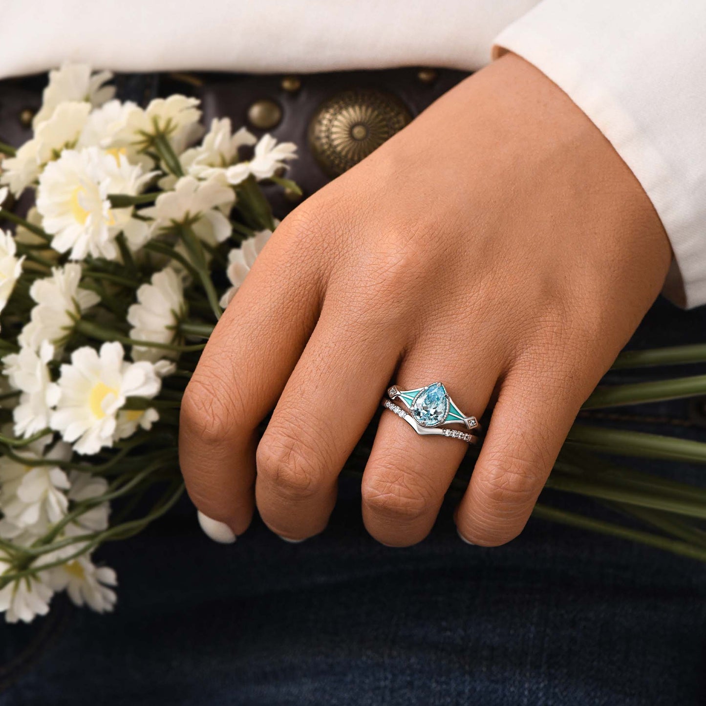 Eternal Angel's Tear Ring - Aquamarine