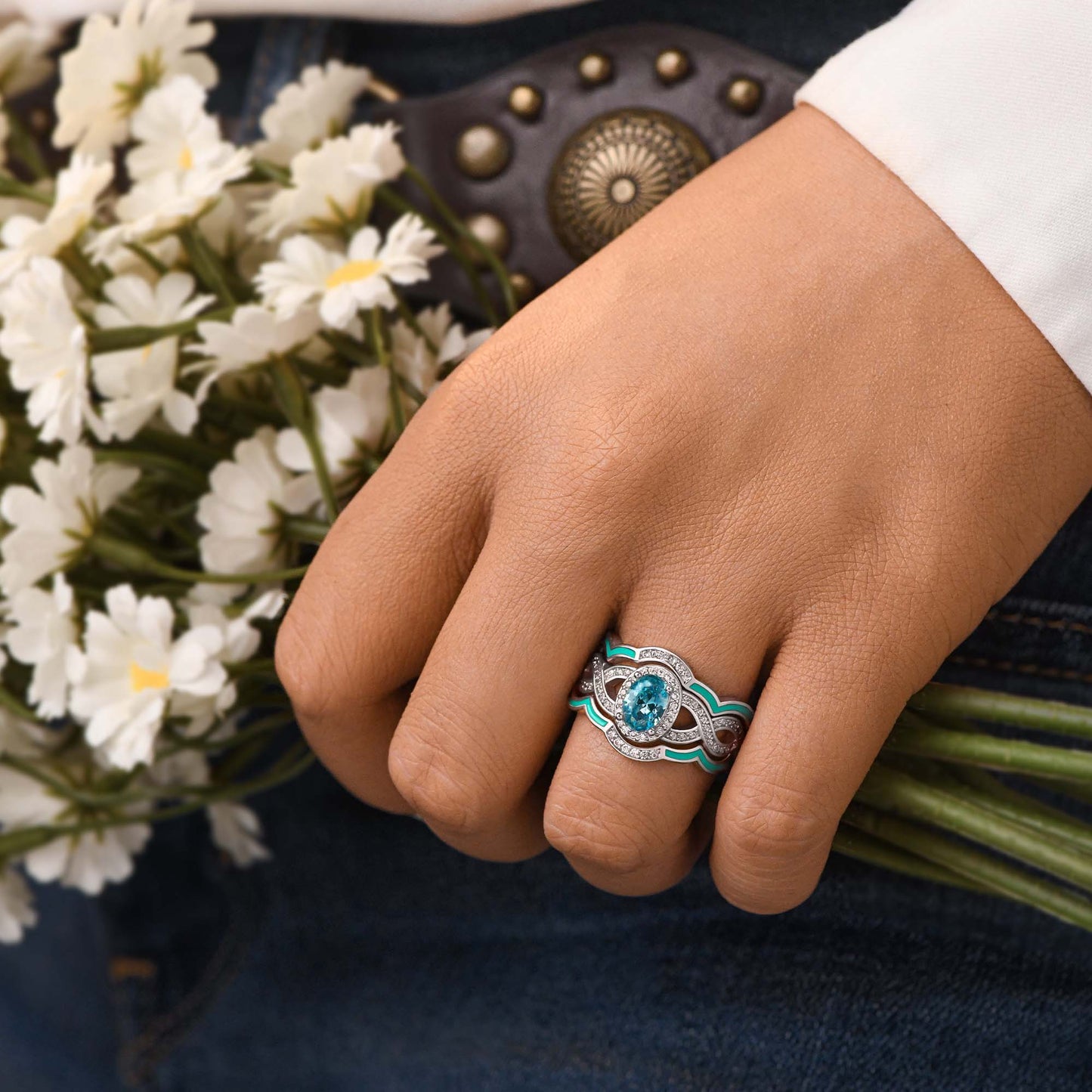 Sunset Canyons Ring - Aquamarine