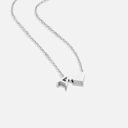 Forever Love & Letter Silver Necklace