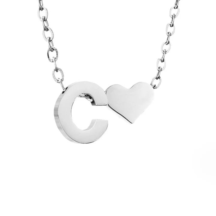 Forever Love & Letter Silver Necklace