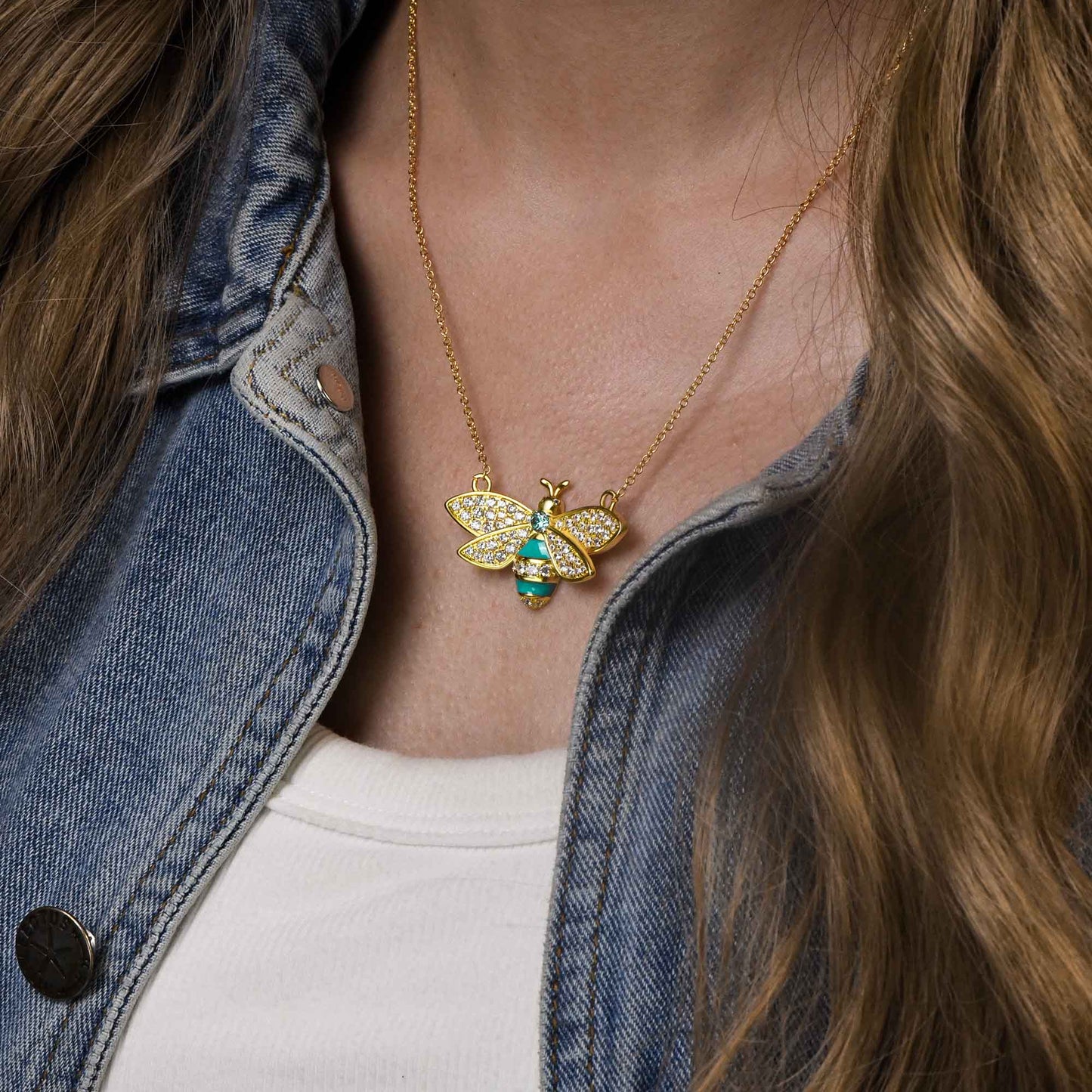 Hive Echo Necklace - Aquamarine