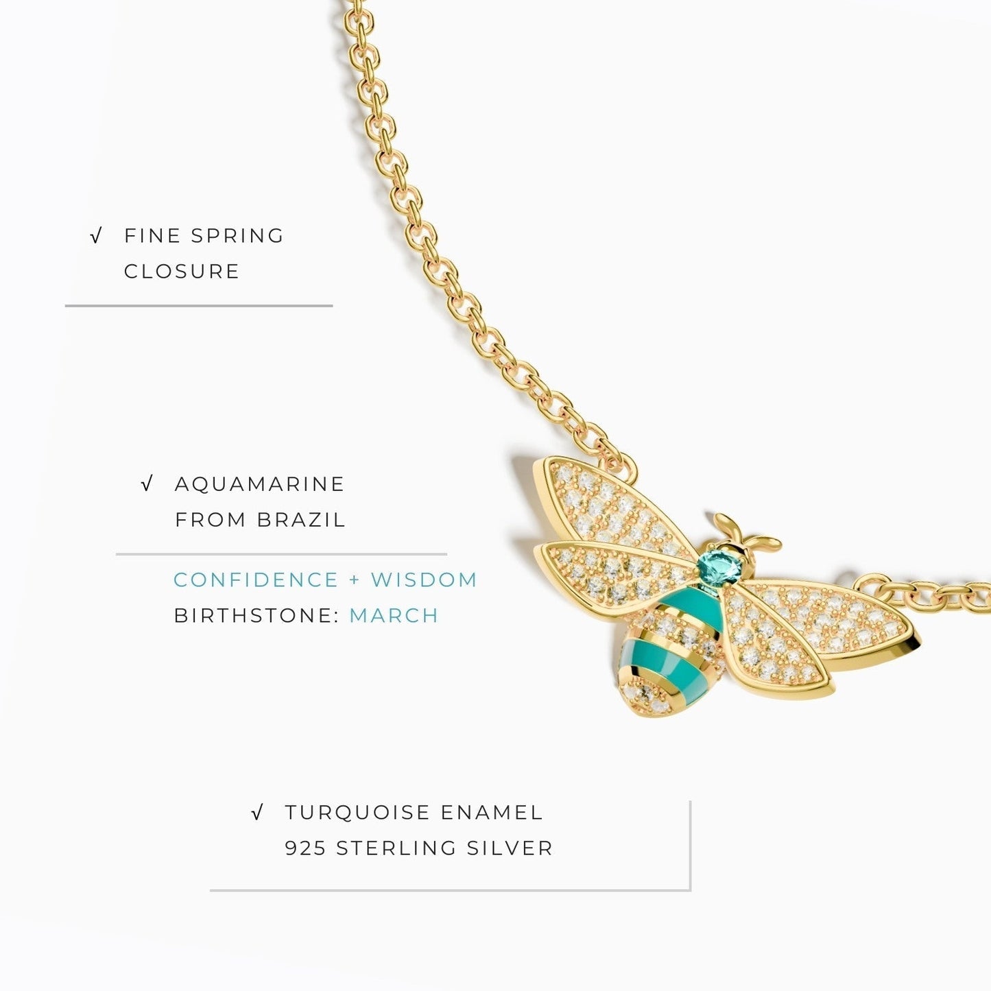 Hive Echo Necklace - Aquamarine