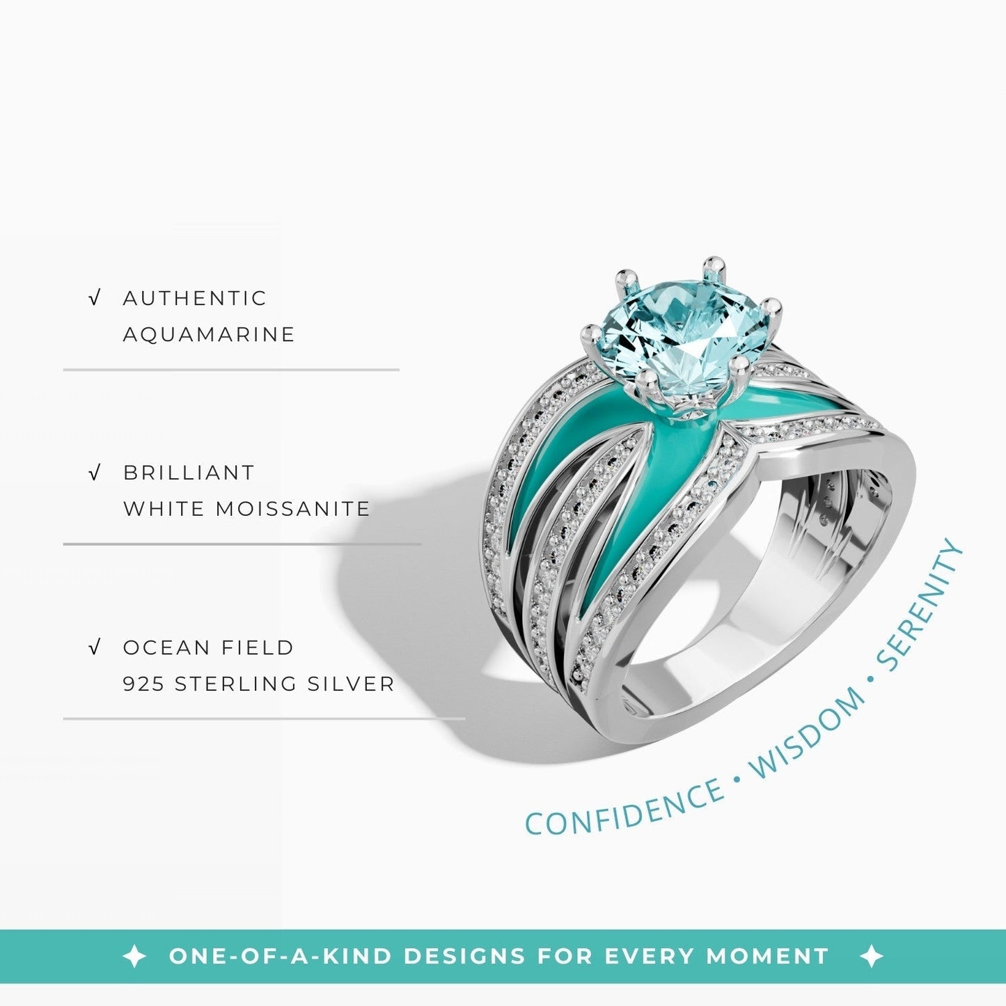 Intersect Radiance Ring - Aquamarine