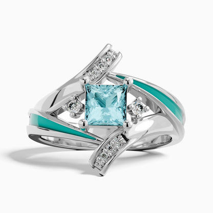Milky Way Kiss Ring - Aquamarine