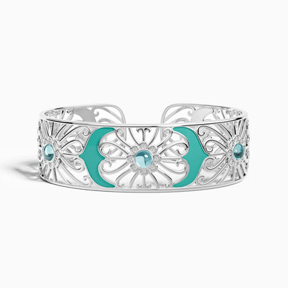 Prairie Flower Cuff Bracelet - Aquamarine