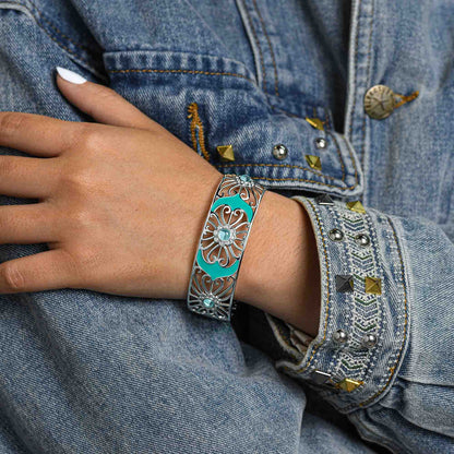 Prairie Flower Cuff Bracelet - Aquamarine
