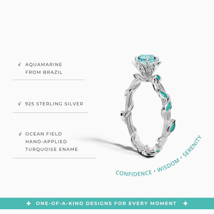 Promise Rose Ring - Aquamarine