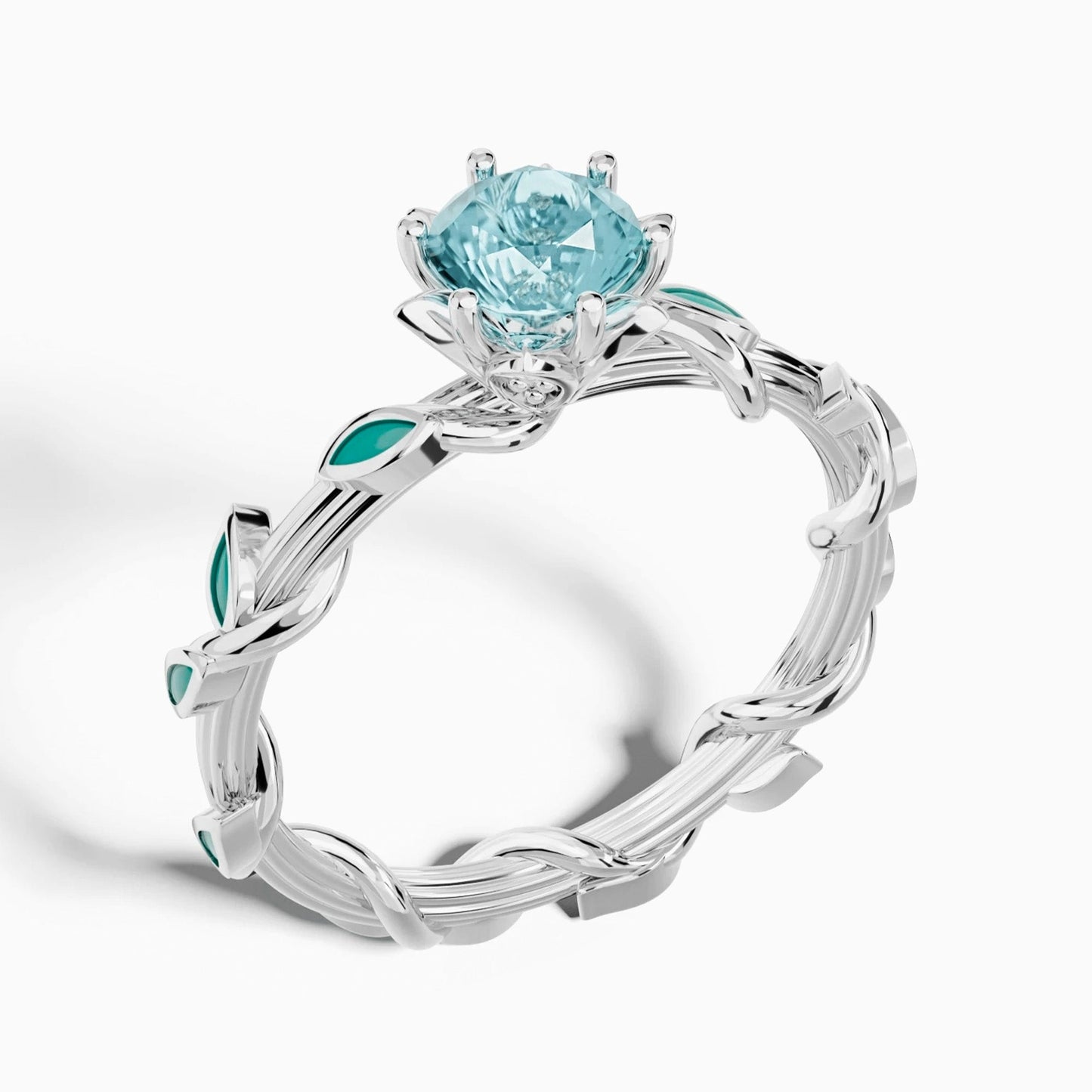 Promise Rose Ring - Aquamarine