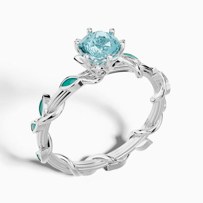 Promise Rose Ring - Aquamarine
