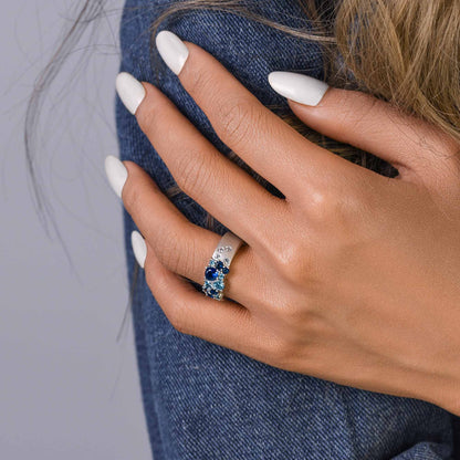 Reef Reverie Ring - Sapphire ＆ Aquamarine